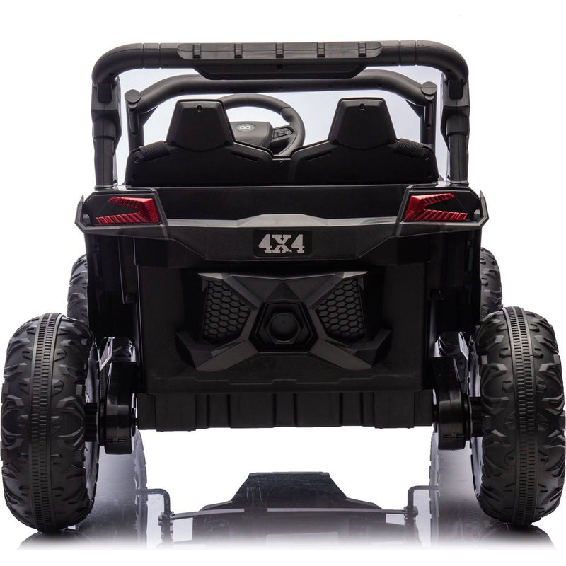 24V Two-Seater Kids Ride On UTV W/Parents Remote Control,Four-Wheel Suspension,Slow Start,Large wheel design,Anti-collision bar,Storage space,Music,USB,Bluetooth,Volume control,LED lights for Kids 3+.