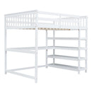 Loft Bed With Storage Shelves And Under Bed Desk by HouseOfZazla