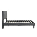Upholstered Platform Bed Frame With Headboard, Wood Slat Support by Unique Piece Furniture