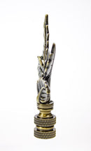 Leaves Lamp Finial Antique Brass Metal 3"h