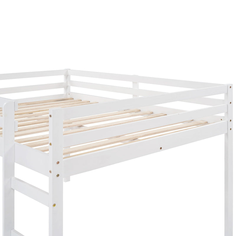 Full Loft Bed With Slide, Multifunctional Design - White, photo 12 of 14