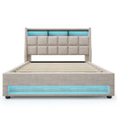 Platform Bed With Hydraulic Storage, LED Lighting & Charging Station by HouseOfZazla