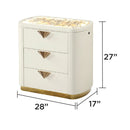La Pierre - 3 Drawer Nightstand - Beige by HouseOfZazla