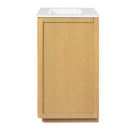 Bathroom Vanity With Sink, Open Shelf & Closed Storage - Natural Wood by HouseOfZazla