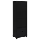 Sandl - 3 Shelf Media Tower With Cabinet Storage Solution - Black