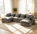 129.8" Width Modular Sectional Sofa with 2 Ottomans