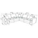 Azure - 5 Piece Upholstered Modular Sectional Sofa - Blue by HouseOfZazla