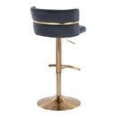 Cinch - Glam / Art Deco Adjustable Barstool With Swivel With Rounded T Footrest (Set of 2) by HouseOfZazla