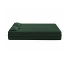 Modern Floor Sofa, With 2 Pillows, Convertible Teddy Fabric Foam Filled Bed