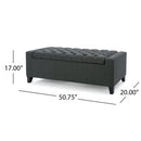 Contemporary Storage Ottoman With Tufted Top - Dark Gray by HouseOfZazla