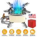 13000W Portable Windproof Camping Stove Five-head Gas Cooking Burner with Piezo Ignition Stepless Flame Control Fit For ISO-butane, Propane, Butane Fu