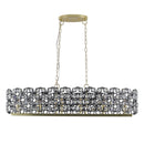 39" Contemporary Crystal and Black-Gold Pendant Chandelier