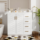 Retro Style Bathroom Vanity, 3 Drawers & Soft Closing Doors by HouseOfZazla