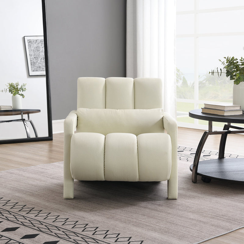 Walker Edison | Contemporary Modern Linen Upholstered Accent Chair Beige