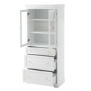 Freestanding Tall Bathroom Cabinet With Adjustable Shelves, Drawers, Soft Close Glass Doors by HouseOfZazla