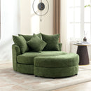 360° Swivel Accent Barrel Chair With Storage Ottoman & 4 Pillows, Modern Leisure Chair Round Accent For Living Room by HouseOfZazla