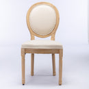 French Style Solid Wood Frame Antique Painting Fabric Back Dining Chair (Set of 2) by HouseOfZazla