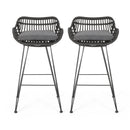 Outdoor Rattan Bar Chair With Metal Legs