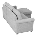 83" Modern Convertible Sleeper Sofa Bed with Storage Chaise,Gray
