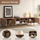 78" TV Stand For TVs Up To 85" With Closed Storage, Living Room Entertainment Center - Natural Wood by HouseOfZazla