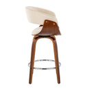 Vintage Mod - Mid Century Modern Fixed Height Counter Stool With Swivel With Round Footrest (Set of 2) by HouseOfZazla