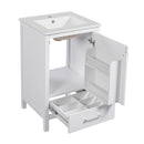 Bathroom Vanity With Ceramic Sink, Soft Close Drawers, Door Organizer, Divider Drawer, Adjustable Foot Pads by HouseOfZazla