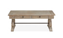 Solid Wood Cocktail Table With Vintage Dovetail Grey Finish