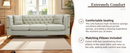 Modern Tufted Velvet Sofa with Gold Accents, 3-Seater by HouseOfZazla