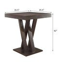 Double X Base Square Bar Table - Cappuccino by HouseOfZazla
