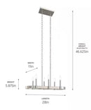 Brene 28"W 6-light Linear Farmhouse Chandelier by Kichler Brushed Nickel Finish