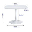 Table Mid-Century Dining Table For 4-6 People With Round Table Top, Pedestal Dining Table, End Table Leisure Coffee Table by Unique Piece Furniture