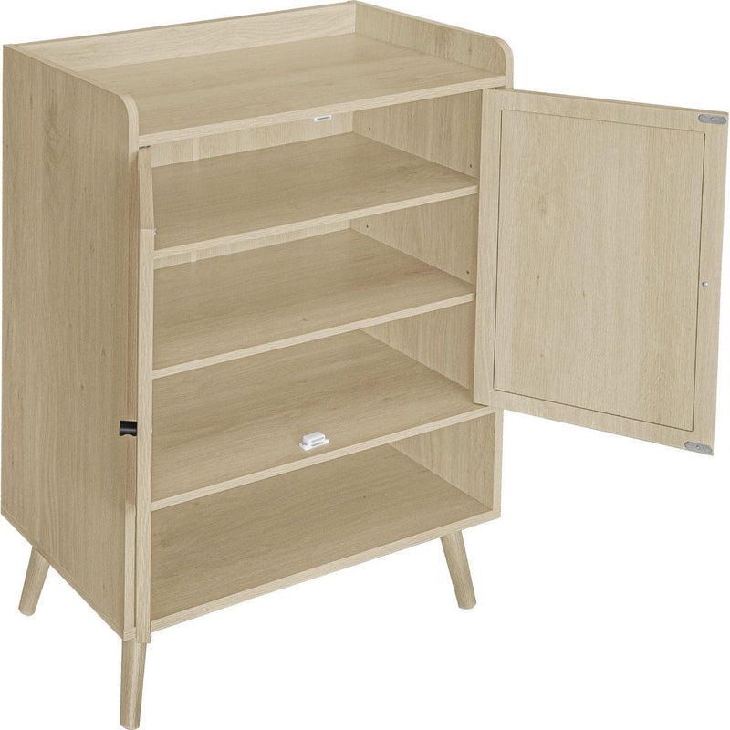 2 Door Shoe Rack, Freestanding Modern Shoe Storage Cabinet, for Entryway