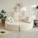 Round Oversized Sofa Bed With 5 Throw Pillows by HouseOfZazla