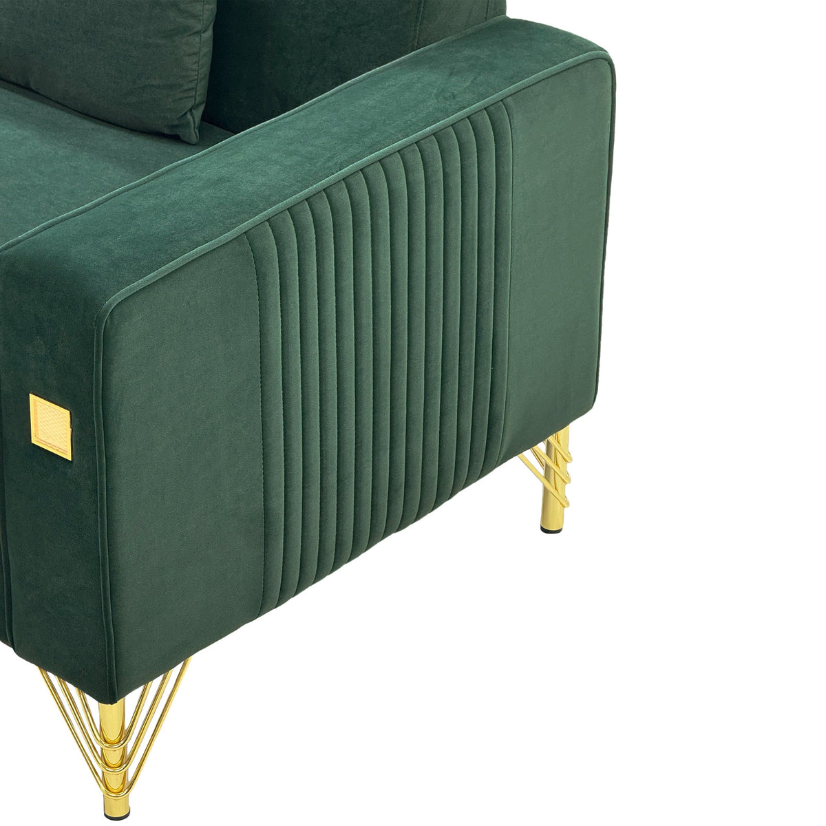 Emerald Green Velvet 2-Piece Sofa Set, photo 6 of 10