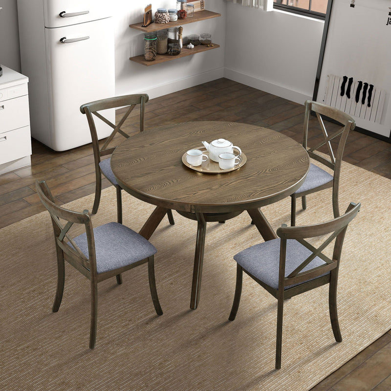 47.24'' Round Rubber Wood Dining Table, photo 7 of 8