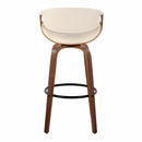 Symphony - Mid Century Modern Fixed Height Barstool With Swivel And Round Footrest (Set of 2)