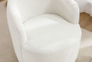 Fabric Swivel Accent Armchair Barrel Chair With Powder Coating Metal Ring by HouseOfZazla