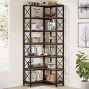 7 Tier Corner Bookshelf, Storage Unit For Living Room by HouseOfZazla