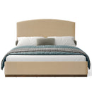 Queen Size Upholstered Bed Frame with Velvet Fabric Thick Headboard by HouseOfZazla