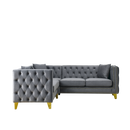 82.2-Inch Velvet Corner Sofa Covers, L-Shaped Sectional Couch, 5-Seater Corner Sofas with 3 Cushions for Living Room, Bedroom, Apartment, Office