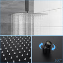 Dual Shower Head 10" Ceiling Mount Square Shower System With Rough In Valve - Matte Black by HouseOfZazla