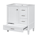 Bathroom Vanity, Modern Bathroom Cabinet With Sink Combo Set, Bathroom Storage Cabinet With A Soft Closing Door And 3 Drawers, Solid Wood Frame by HouseOfZazla