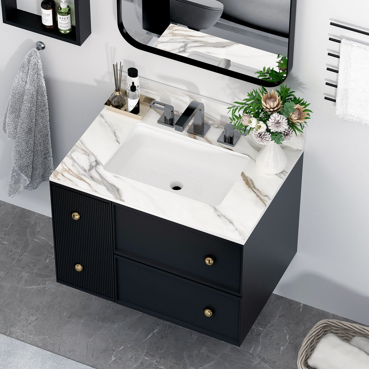 Vanity Top With Undermount Sink And Backsplash, Sintered Stone, photo 40 of 40