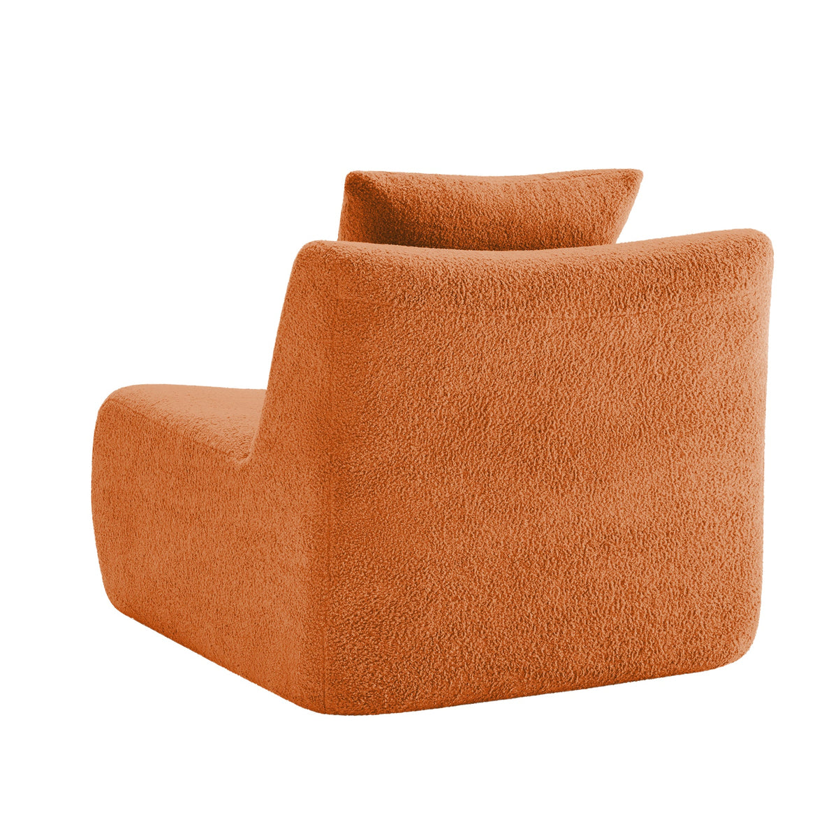 Armless Sofa With Pillow Teddy Fabric - Orange, photo 3 of 6