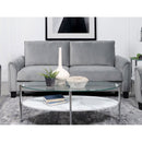 Dixon - Upholstered Sofa With Rounded Arms And Texture - Gray by HouseOfZazla
