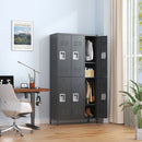 6 Door Lockers With Lock For Secure Storage - Black by Unique Piece Furniture