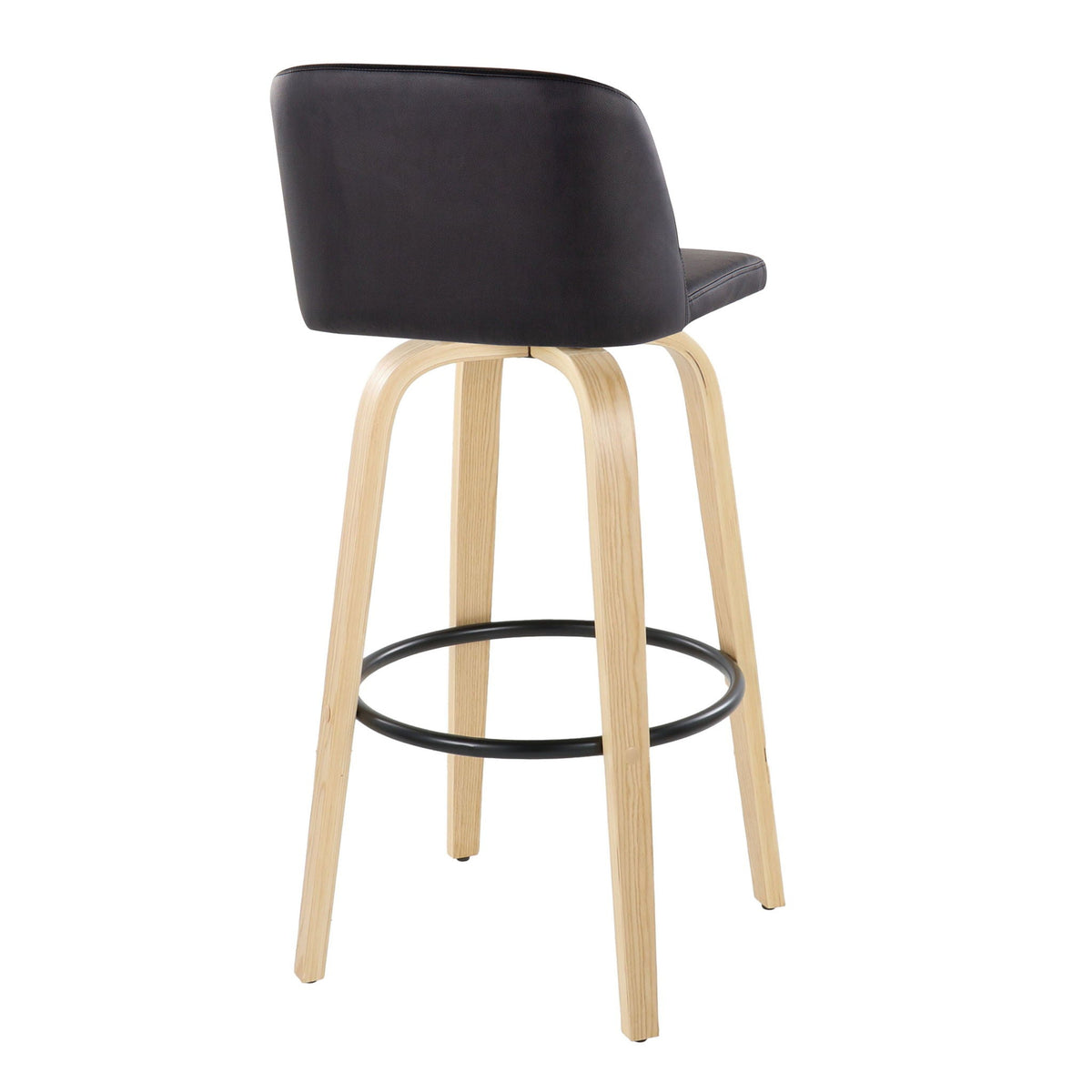 Toriano - Contemporary Fixed Height Barstool Swivel And Round Footrest (Set of 2), photo 11 of 12