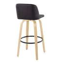Toriano - Contemporary Fixed Height Barstool Swivel And Round Footrest (Set of 2) by HouseOfZazla