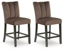 Jeshina - Upholstered Barstool (Set of 2) - Mocha by Unique Piece Furniture