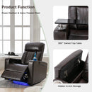 Power Recliner With Storage Arms, Cupholders, Swivel Tray Table And Cell Phone Stand - Brown by HouseOfZazla